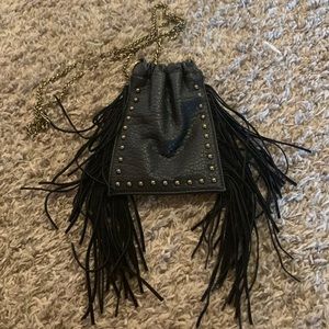 Black fringe purse